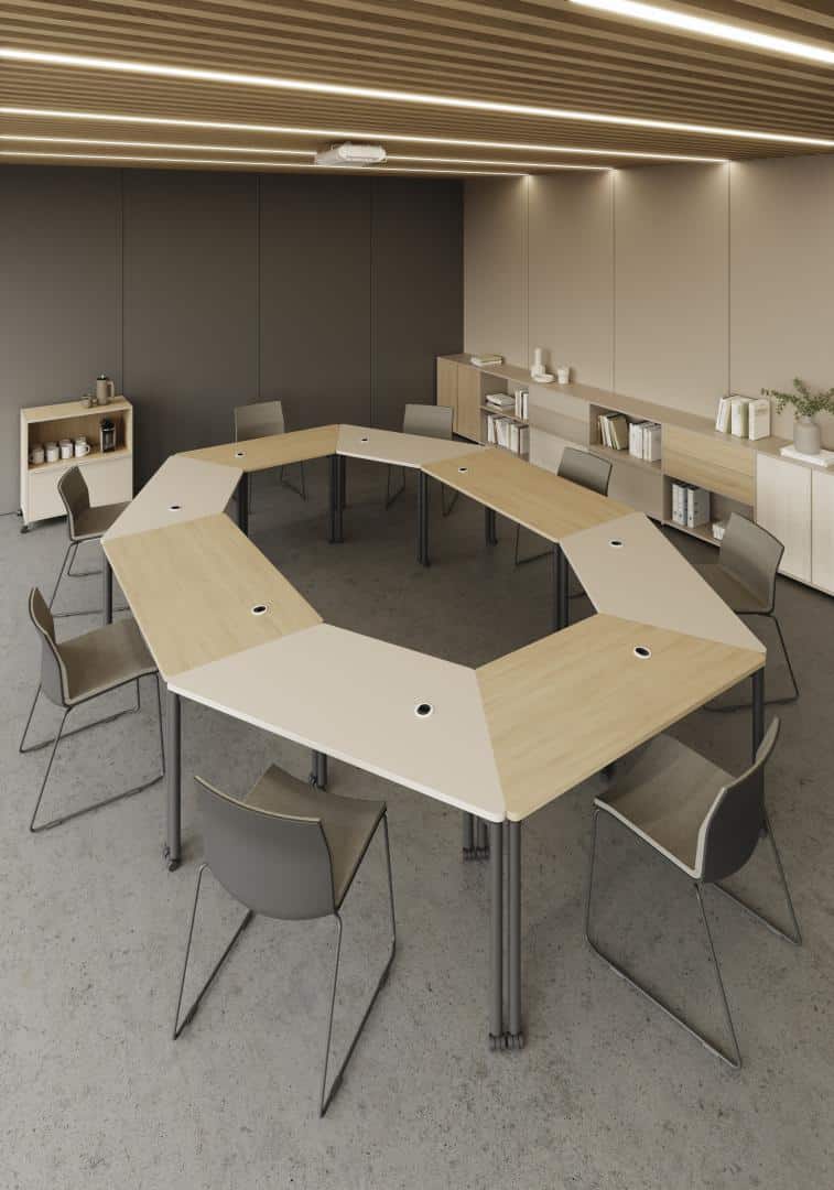 Table de réunion modulable