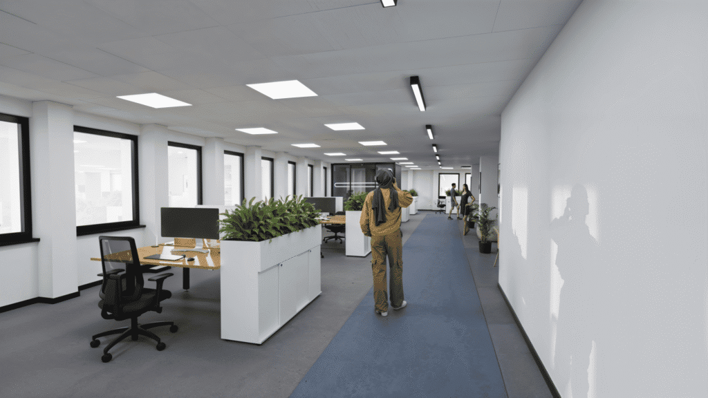 Plan 3d d'un open space - Wilup