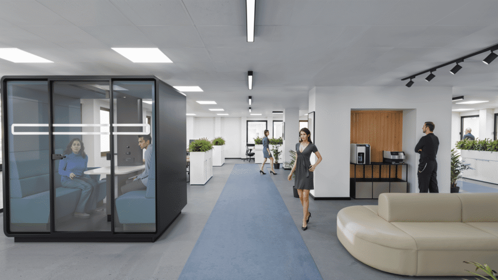 Plan 3d d'un open space - Wilup