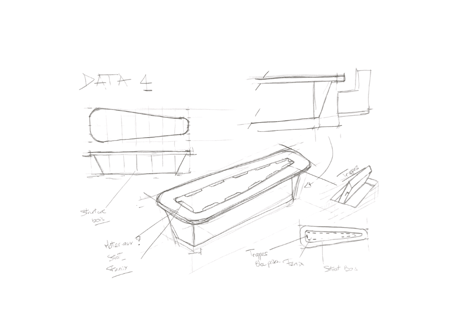 Croquis d'une table de réunion sur mesure - Wilup