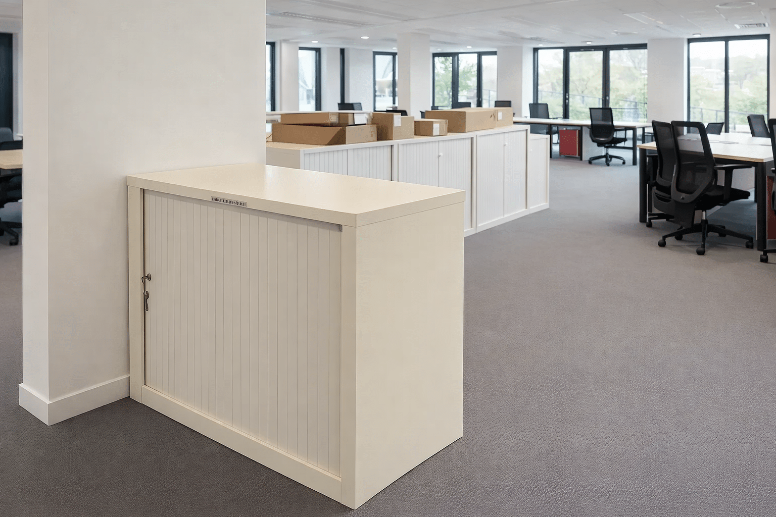 Armoire basse blanche d'occasion - Wilup