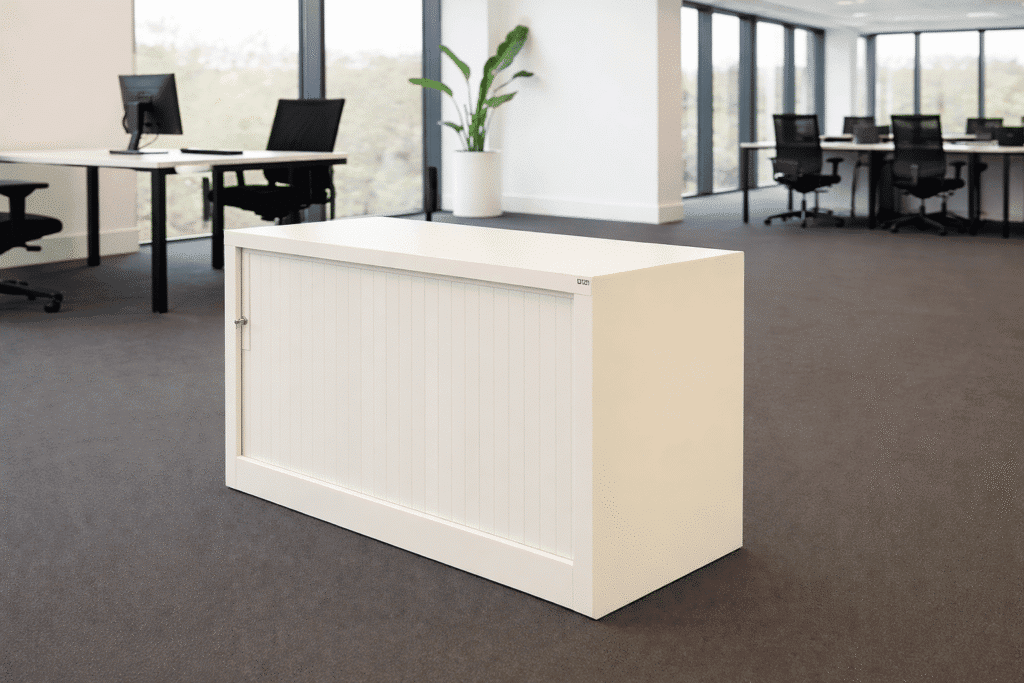 Armoire basse blanche d'occasion - Wilup