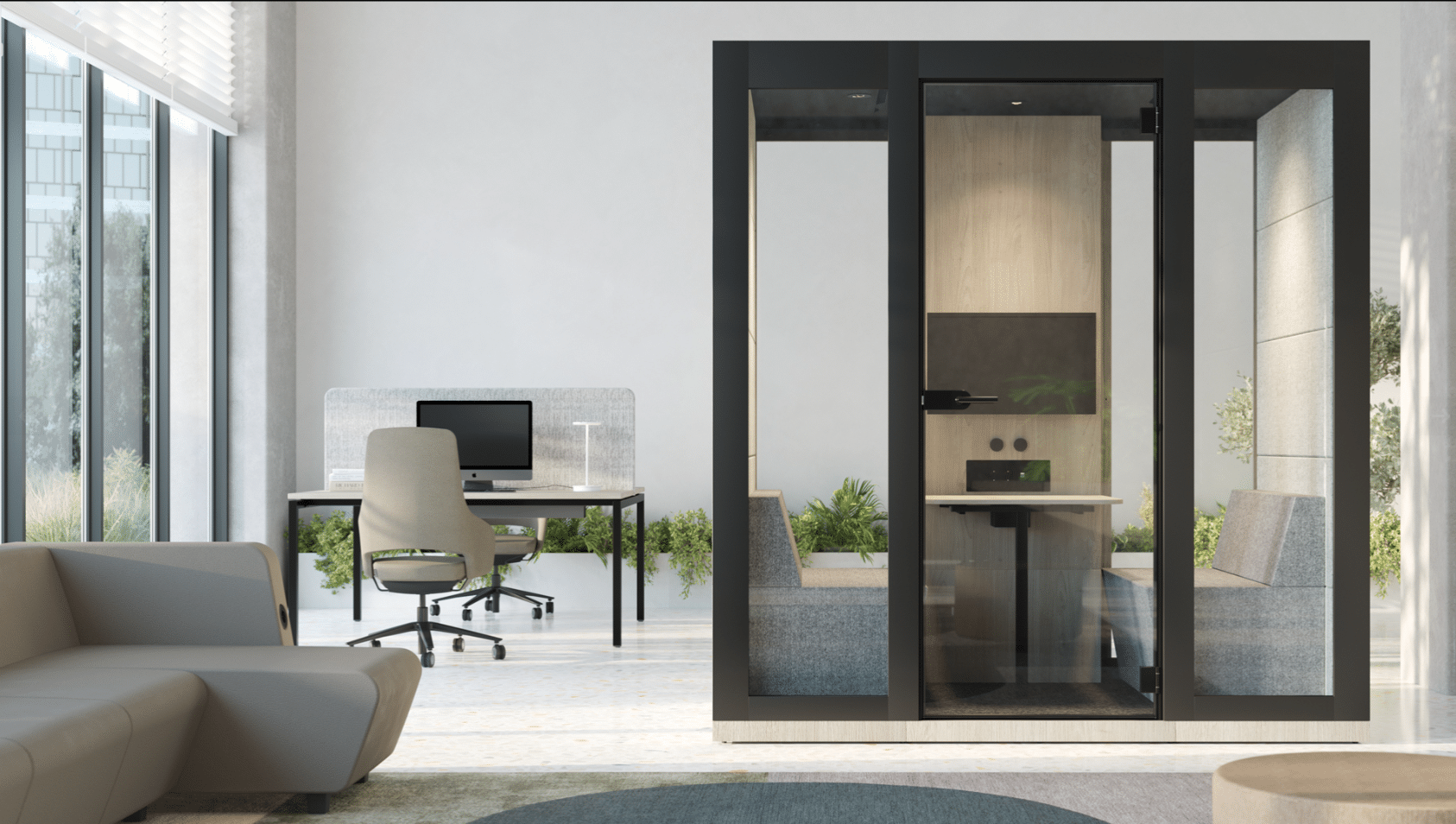 Cabine acoustique pour 2 personnes