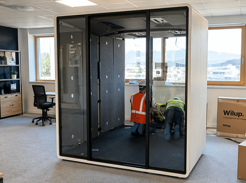 Installation cabine acoustique - Wilup