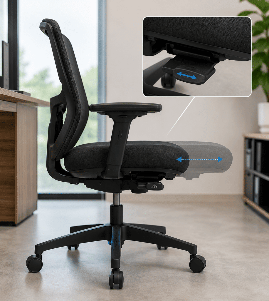 Siège avec réglage de l'assise