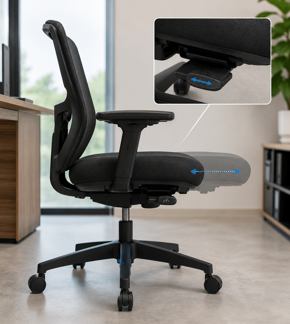 Siège avec réglage de l'assise