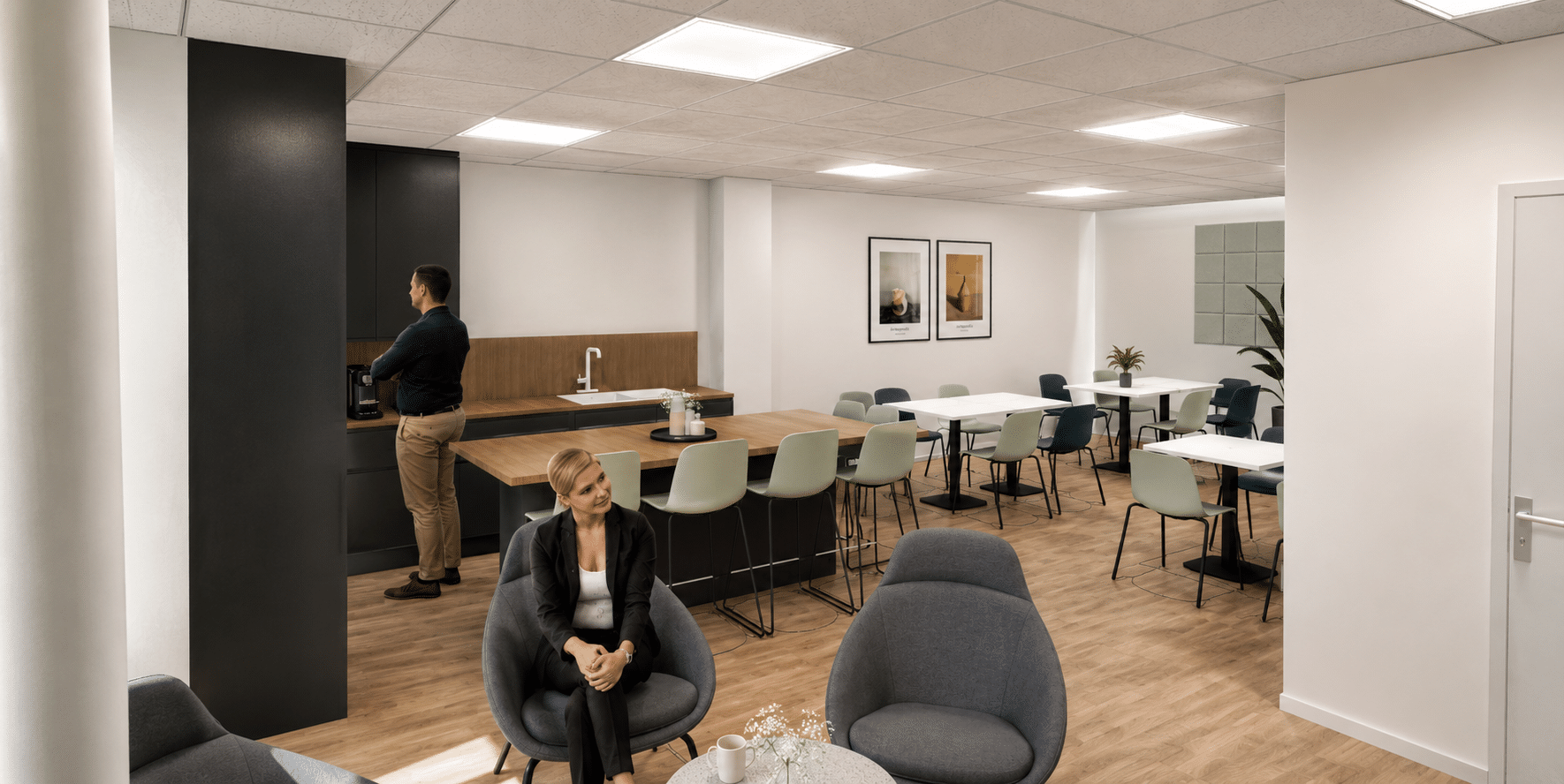 Aménagement 3D espace cafétéria