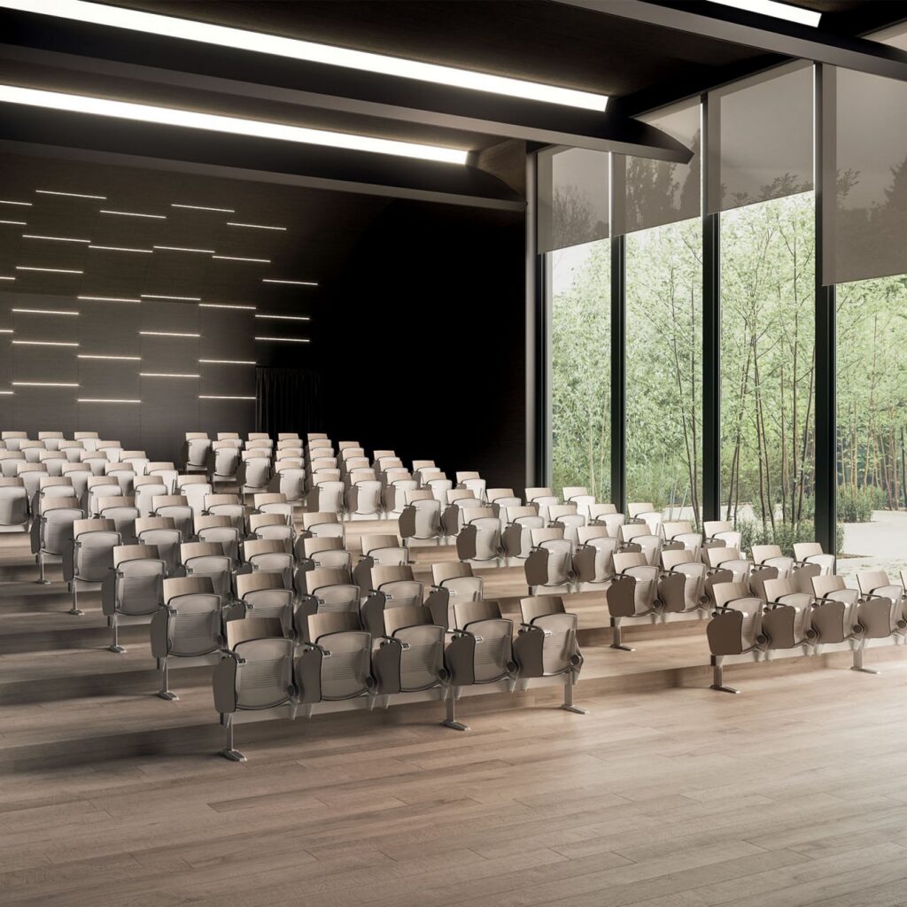 Siège amphithéâtre avec tablette