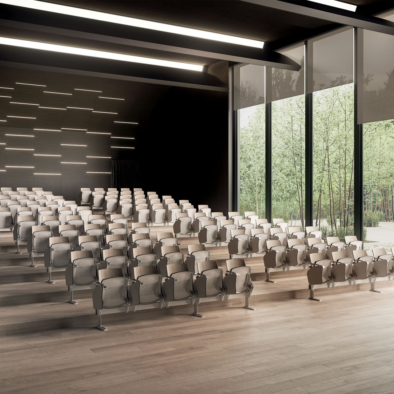Siège amphithéâtre avec tablette